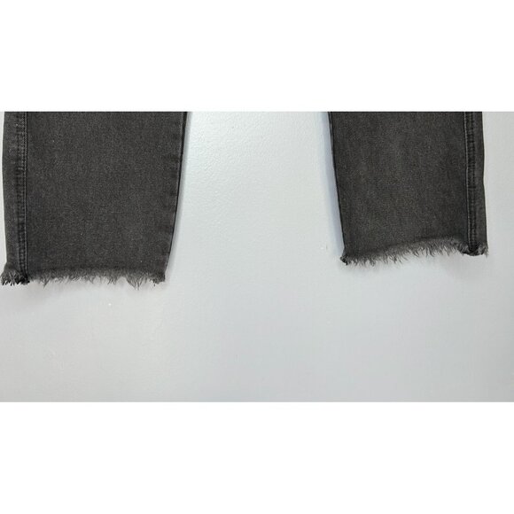 Flying Monkey Black Label Jeans Womens 25 Black Distressed Super High Rise Crop - Picture 5 of 16